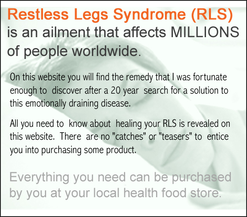 picture listing information about a remedy for restless legs syndrome